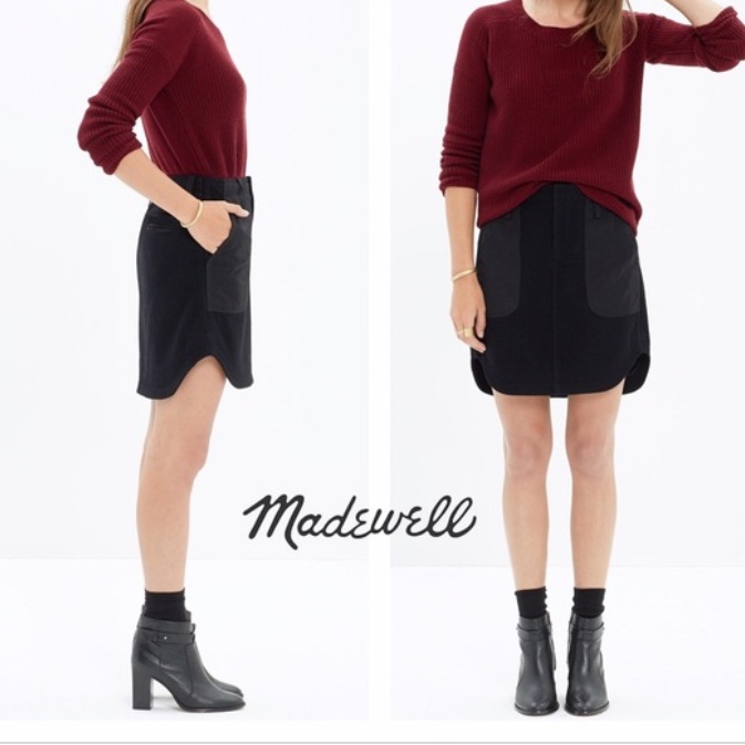 Madewell Black Mini Skirt With Patch Pockets
